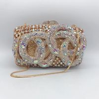 【YD】 2022 New XIYUAN Clutch Purse Fashion Snake Rhinestone Shoulder Handbags Best Design Clutches