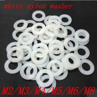 100PCS free shipping m2 M2.5 M3 M4 M5 M6 M8 white flat nylon washer