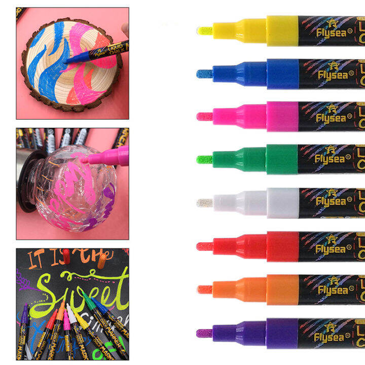 1-0มิลลิเมตรของเหลวชอล์กปากกามาร์กเกอร์หลายสี-erasable-เน้นข้อความสูทสำหรับกระดานดำ-led-คณะกรรมการการเขียนกระจกหน้าต่างจิตรกรรม