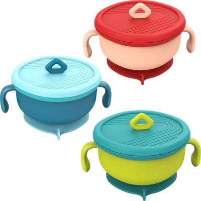 Toddler Suction Bowls Silicone Baby Suction Plate with Lid Multifunctional Baby Snack Bowl with Lid Straw and Ergonomic Handle for Toddler Girl Boy Gifts trusted