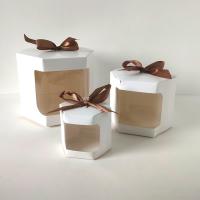 【YF】✒ﺴ  5/10pcs Hexagon Transparent Window Boxes Wedding Birthday Pastry Paper