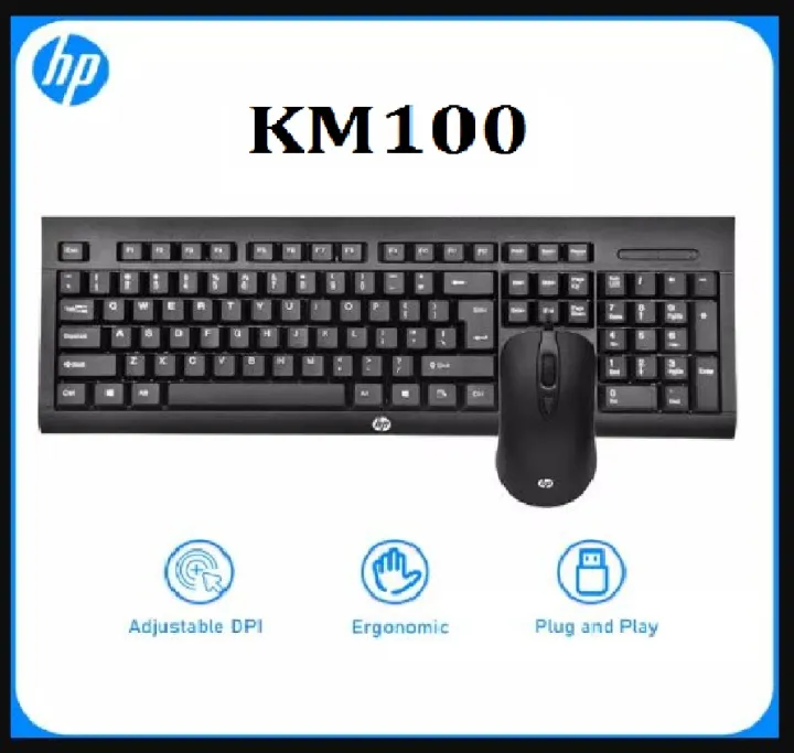 Gaming Keyboard Mouse HP KM100 Combo Black Lazada Indonesia