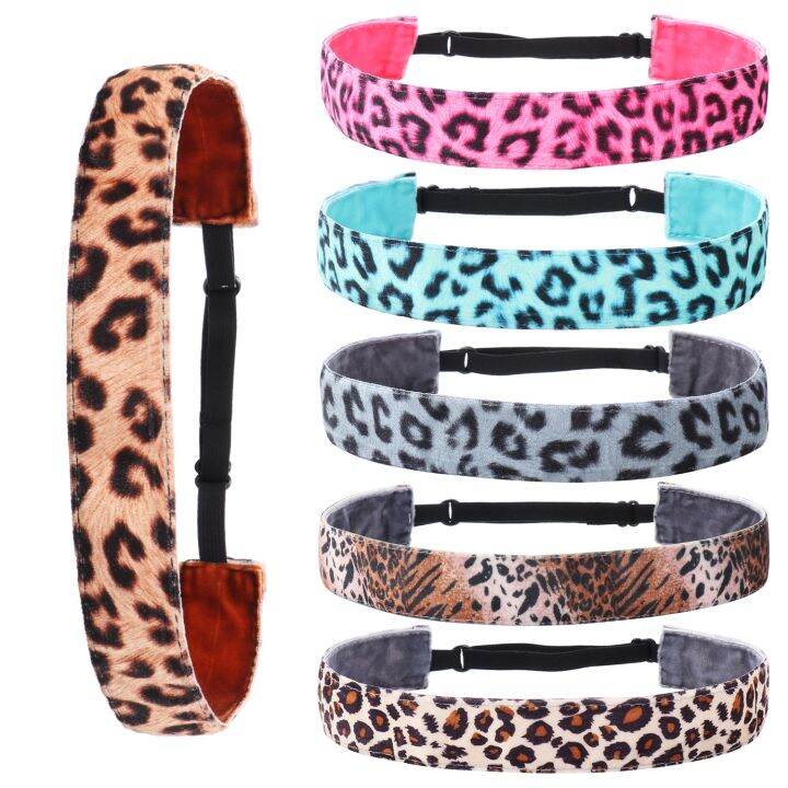 1pc-leopard-rainbow-tie-dye-non-slip-sports-headbands-for-women-hairband-adjustable-elastic-girls-fashion-party-yoga-hair-band