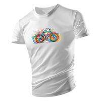 Four Seasons Vacation Mens large Size T-shirt Bicycle 2D fashion printed adult crewneck short sleeve multi-color quick dry 4XL 5XL 6XL