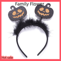 Family Flower Flash Sale ที่คาดผมฮาโลวีน Kuromi Goth สายรัดผมโครงกระดูกปีศาจฟักทองตลกที่คาดผมคอสเพลย์ผู้ใหญ่อุปกรณ์ตกแต่งผม