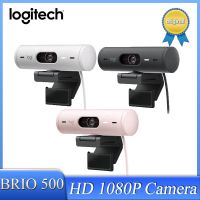 Logitech Brio 500 Full HD Webcam with Auto Light Correction Auto-Framing Show Mode Dual Noise Reduction Mics For conferences