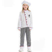 Umorden Unisex เด็กเด็กทำอาหาร Chef เครื่องแต่งกายสำหรับ Tween Boys Girls Top กางเกงหมวก3Pcs ชุดอาชีพบทบาทเล่น2-12T