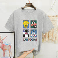 เสื้อยืดแขนสั้นพร้อมส่ง 8สี ลายการ์ตูน ขายดีตามเทรนต์ ลายน่ารัก สีสันสดใส่น่ารัก ใส่ได้ทั้งหญิงและชาย (S-XXL) **ปลีก-ส่ง***BK-158*