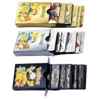 Pokemon Card English Spanish French Gold Black Silver Cards Action Figure Collection Plastic Material Children Toy Birthday Gift