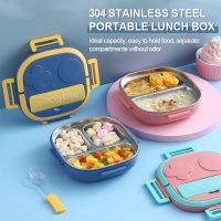 ❁▤● New Stainless Steel Lunch Box Vacuum Thermal Portable Hermetic Children Student Thermos Bento Box Leakproof Microwavable School