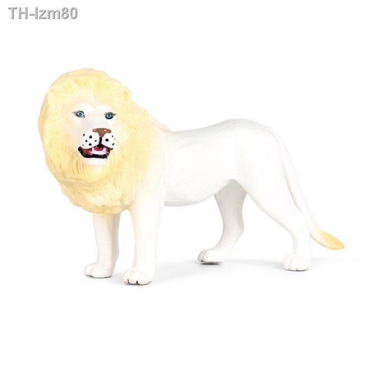 ของขวัญ-children-simulation-animal-model-of-solid-white-static-african-lion-decorative-furnishing-articles-hands-do-toys