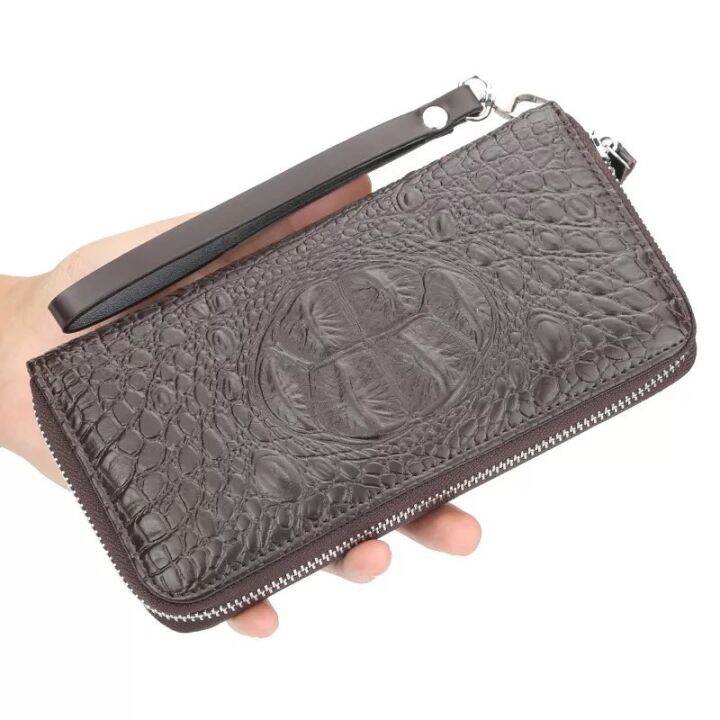 กระเป๋าสตางค์-ใบยาวลายหนังจระเข้-crocodile-wallet-พร้อมส่งทันที