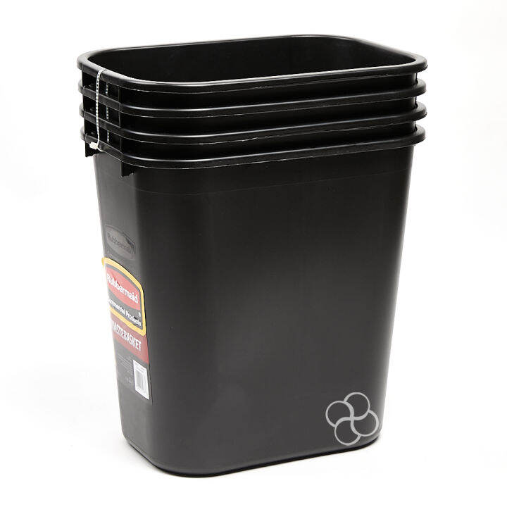 Rubbermaid 4Piece Black Waste Basket 28Qt Lazada PH