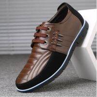 Men genuine leather shoes High Quality Elastic band Fashion design Solid Tenacity Comfortable Mens shoes big sizes