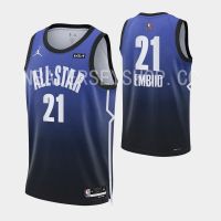 2023 NBA All Star 21 Joel Embiid Black Blue Jersey