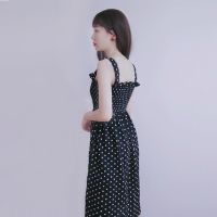 Sleeveless dress mid-length long skirt female student Korean version of the new base skirt small fresh Polka dot sling dress