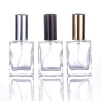 15ml Clear Glass Mist Atomizer Square Refillable Portable Travel Perfume Spray Bottle Cosmetic Sample Bottle Travel Size Bottles Containers