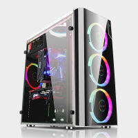 กล่องอะคริลิคสำหรับเกมเดสก์ท็อป ATX 370*188*412มม. กล่องอะคริลิคสำหรับ Casing PC คีย์บอร์ดเกมพร้อมช่องระบายความร้อนด้วยน้ำแนวตั้งแบบโปร่งใสด้านข้าง