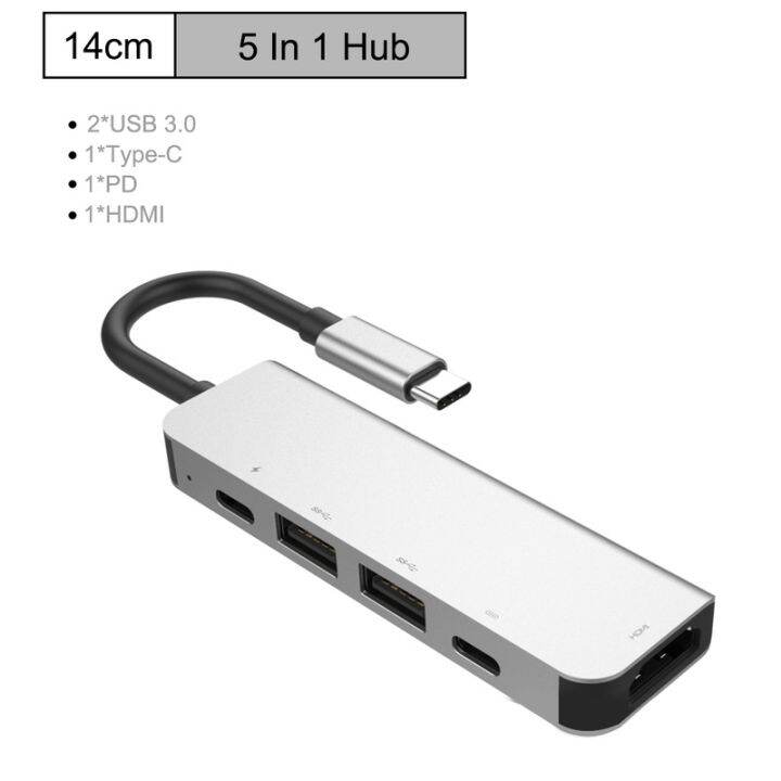 usb-hub-usb-c-hub-to-muti-usb-3-0-hdmi-4k-sd-tf-card-reader-pd-charging-audio-rj45-adapter-for-macbook-pro-usb-hub-splitter