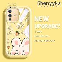 เคส Chenyyka สำหรับ VIVO V23 5G S12 5G V23i 5G ลายกระต่ายแครอทการ์ตูนสีสันสดใสน่ารักมอนสเตอร์น้อยเลนส์กล้องถ่ายรูปแบบนิ่มซิลิโคนโปร่งใสกันกระแทกแบบใสง่ายเคสป้องกัน