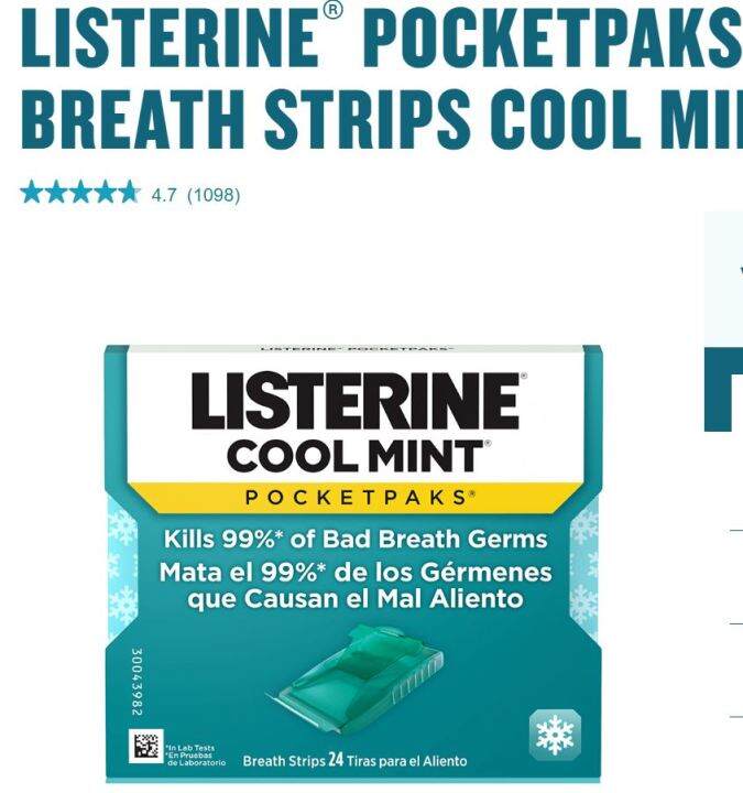 Listerine Pocketpaks listerine cool mint pocket paks 24 strip pack ...