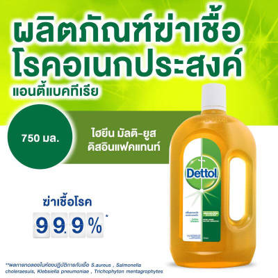 น้ำยาทำความสะอาดฆ่าเชื้อ DETTOL 750 มล. เช็ดพื้น