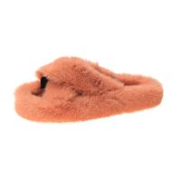 Winter Women House Furry Slippers Fashion Faux Fur Warm Shoes Women Slip on Flats Female Home Slides Black Plush Indoor Outdoor