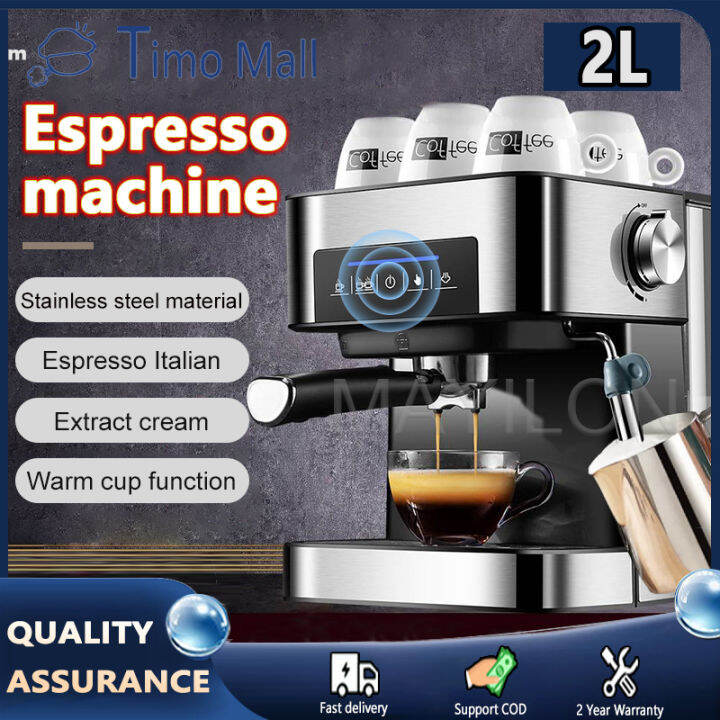 1.6L stainless steel coffee machine convenient semiautomatic sealed