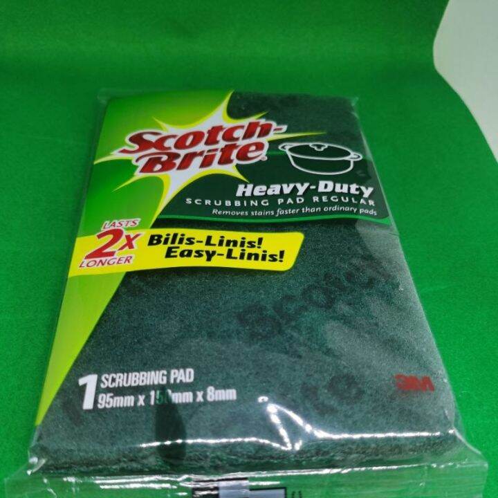 3M Scotch Brite Scrubbing Pad Regular 95mmx150mmx8mm Lazada PH