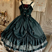 Vintage Victorian Lolita Princess Jsk Dress Women Elegant Sweet Palace Queen Party Dresses Girly Gothic Sleeveless Slip Dress