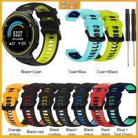 Moonmax [ต้นฉบับ] เหมาะสำหรับGarmin Forerunner735xt 220 230 235 620 630สองสีซิลิโคนหัวเข็มขัดเหล็กสายคล้องซิลิโคนอ่อนนุ่มนาฬิกาข้อมือดีไซน์สายคล้องกับไขควงสลักเกลียว