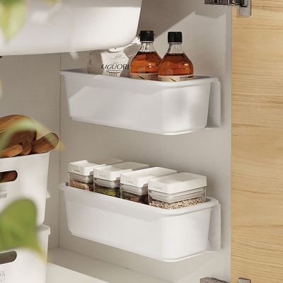 【CW】 Under Sink Storage Rack Spice Bottle Holder Organizer Shelf Wall-mounted Plastic Chopstick