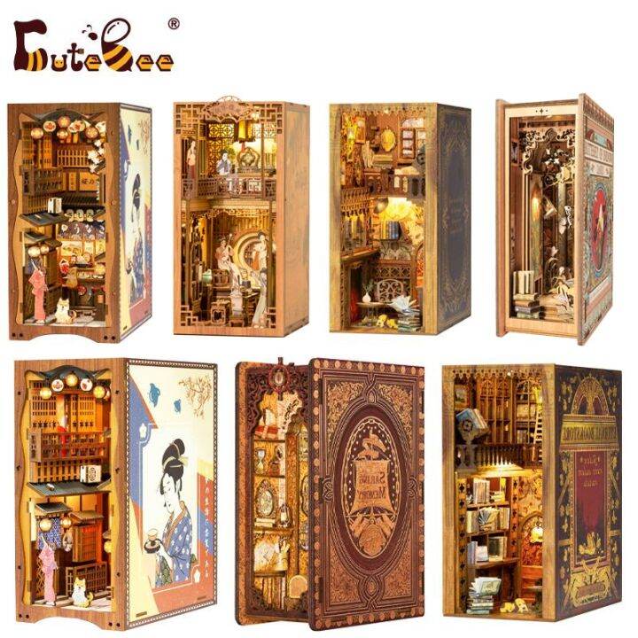 CUTEBEE DIY Book Nook DIY Miniature House Kit With Furniture And Light ...