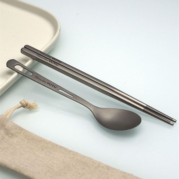 pure-titanium-tableware-set-outdoor-household-frosted-knife-and-fork-spoon-chopsticks-travel-camping-portable-knife-and-fork-setth