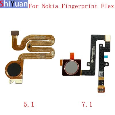 ลายนิ้วมือ เซนเซอร์ ปุ่มโฮม Flex Cable Ribbon สําหรับ Nokia 5.1 7.1 Power Key Touch Sensor Flex อะไหล่ทดแทน