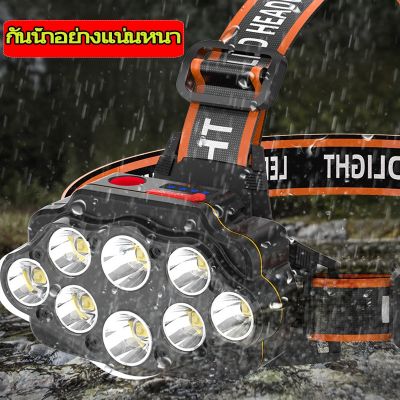 【select_sea】ไฟฉายคาดหัว 8LED ไฟฉาย ไฟฉายแรงสูงหลอด แบตอึด ไฟฉายคาดหัวกันน้ำได ไฟคาดหัว