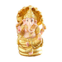 Ganesh Statue Elephant Buddha Statue Resin Hindu Elephant Sculpture Fengshui Lucky Wealth Hindu Buddha Figurine Ornament For Car Home Decor Crafts lovable