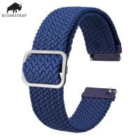 Gelang Tali Jam Tangan Nilon Peregangan BISONSTRAP 18Mm 19Mm 20Mm 22Mm Sabuk Pengganti untuk Jam Tangan Pintar dengan Bilah Pegas Rilis Cepat