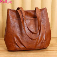 Driga Women Handbags Casual Shoulder Bags 2022 New Retro PU Soft Leather Fashion Large Capacity Solid Fold Portable Tote Bags