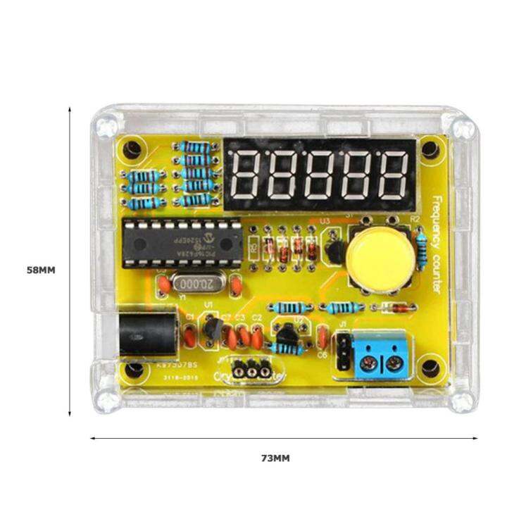 มิเตอร์นับความถี่คริสตัลออสซิลเลเตอร์1hz-50mhz-แสดงตัวเลข5หลักโมดูลเครื่องนับความถี่ดิจิตอลพร้อมเคสกรอบ