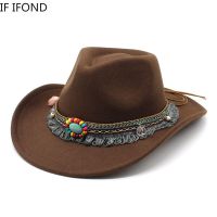 หมวกคาวบอยตะวันตก2022สำหรับผู้ชายผู้หญิงสีทึบ Jazz Montana Sombrero Hombre Cap ขนาด56-58Cm