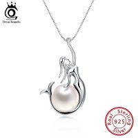 ORSA JEWELS 925 Sterling Silver Women Necklaces&amp;Pendants Freshwater Pearls Unique Mermaid Pendants Fashion Female Jewelry GPN12