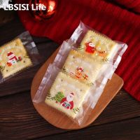 【DT】 hot  LBSISI Life 100pcs Christmas Cookie Hot Seal Bags For Nougat Candy Biscuit Packaging Xmas New Year Party Favors Gift Clear Pouch