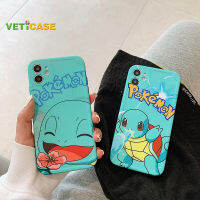 CuteTurtleหัวเราะSquirtleเคสโทรศัพท์สำหรับiPhone 11 12 Pro X XS Max XR 8 7 Plus SE2มินิซิลิโคนProtiectiveฝาหลังโทรศัพท์มือถือสีฟ้า