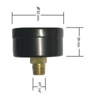 เกจแรงดัน 2" เกลียวหลัง WEGA pressure gauge เหล็ก ขนาดหน้าปัด 2 นิ้ว เกลียว 1/4" ออกด้านหลัง