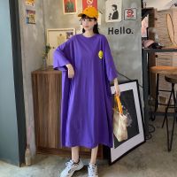 2021Oladivi Plus Size Oversized Women Cotton Dress for 30 40 50 60 Years Old Ladies Tunics Fashion Print Casual Shirt Dresses Robe