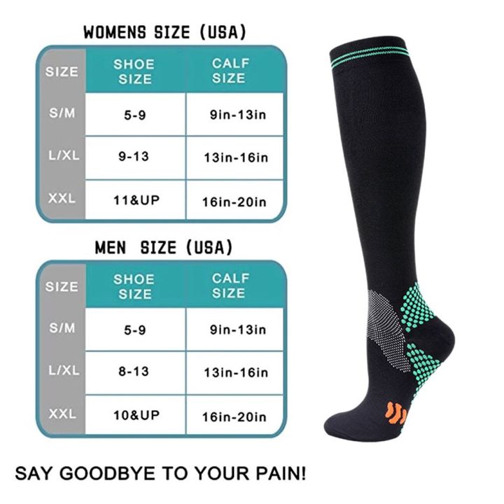 tike-1-pair-compression-socks-women-men-30-mmhg-comfortable-anti-fatigue-athletic-nylon-medical-nursing-sport-running-stockings