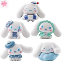 EAURA โมเดลภาพอนิเมะ Cinnamoroll หุ่นของเล่นเครื่องประดับรถของเล่น Cinnamoroll ตุ๊กตาขยับแขนขาได้ของขวัญวันเกิดตกแต่งหน้าเค้กขนาดเล็ก