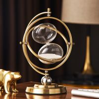 Luxury Globe Timer Sand Clock Retro Sandglass Time Hourglass Nordic Home Decoration Rotating Hour Glass Office Desktop Ornaments