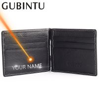 Free Engraving Name Men Genuine Leather Wallet Card Holder Male Purse Small Money Bag Mini Vintage Slim Wallets carteira